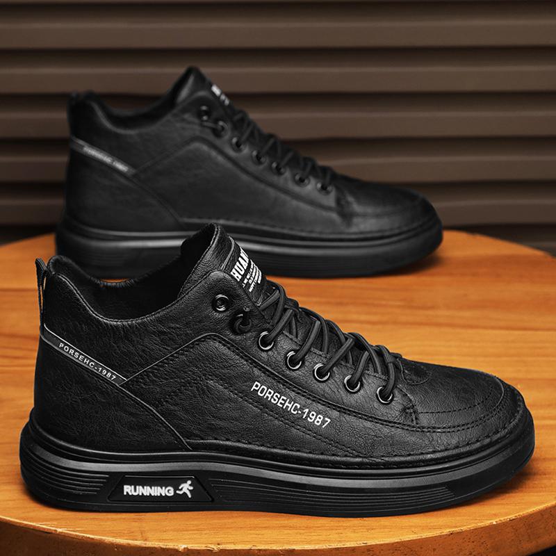 

Shoes men s autumn and winter one-pedal casual board shoes men s personality breathable Korean version of leather shoes men s foot white shoes 44