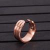 Vinterly Magnetischer Ring aus reinem Kupfer für Damen Herren Trendiger Gesundheits-Energie-Finger Offener Armreif Verstellbarer Schmuck Hoher Magnet Verstellbar