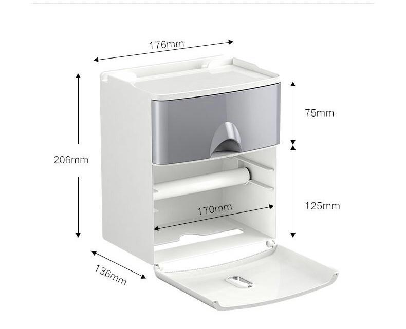 Toilet tissue box waterproof punch-free toilet paper toilet paper rack toilet wall-mounted paper box paper roll