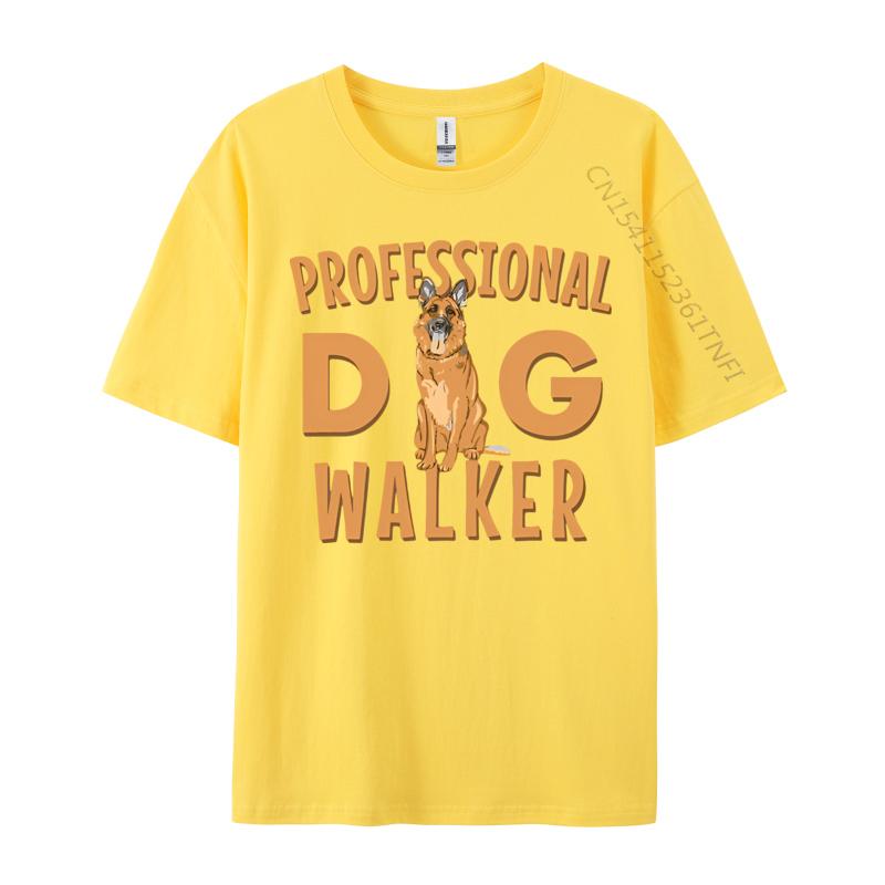 Mens Tshirt Professional Dog Walker Cute German TShirt Oversized Clothes Cotton Pritned Tshirt Black Graphic T Shirts