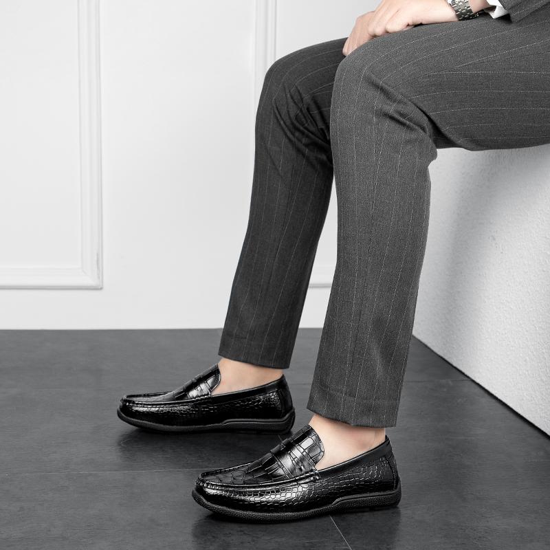 Модные мужские кожаные туфли Модные повседневные туфли Дышащие мужские туфли на плоской — фото 2