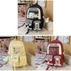 Cartoon Girls Backpack With Nylon Material And Padded Shoulder Straps For School Use