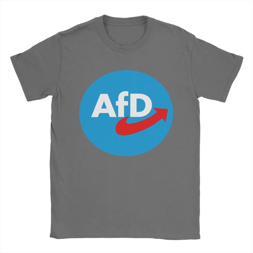 Aufkleber AfD Logo Baumwoll T-Shirt Für Mann Sommer Vintage T-Shirts Rundhals Neuheit T-Shirts Übergroß Bedruckte Oberteile