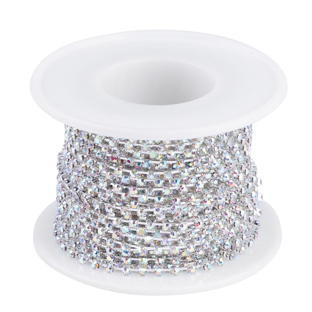 1PCS 10 Yards Length Rhinestone Chain Crystal AB Rhinestone Chain Trim Craft Decoration