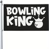 2D Flat, 1pc Multi-Size Optional 2D Door Flag Jumping King Flag - Durable Polyester Outer Flag with 2 Copper Eye Masks, Bright Black and White Design,