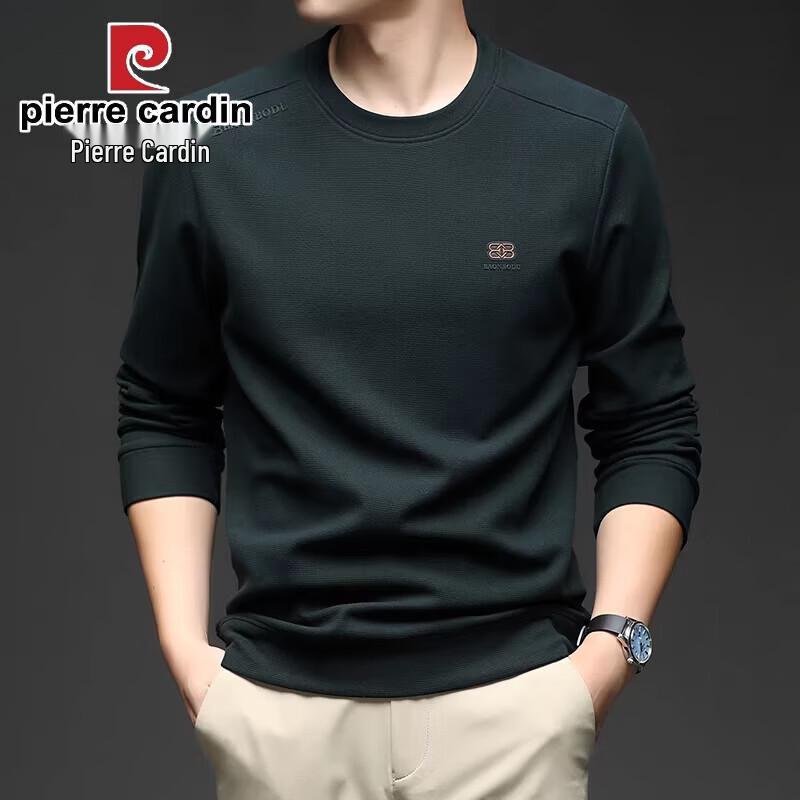 Pierre Cardin Men's Silk Wool Blend Long Sleeve Crew Neck Top