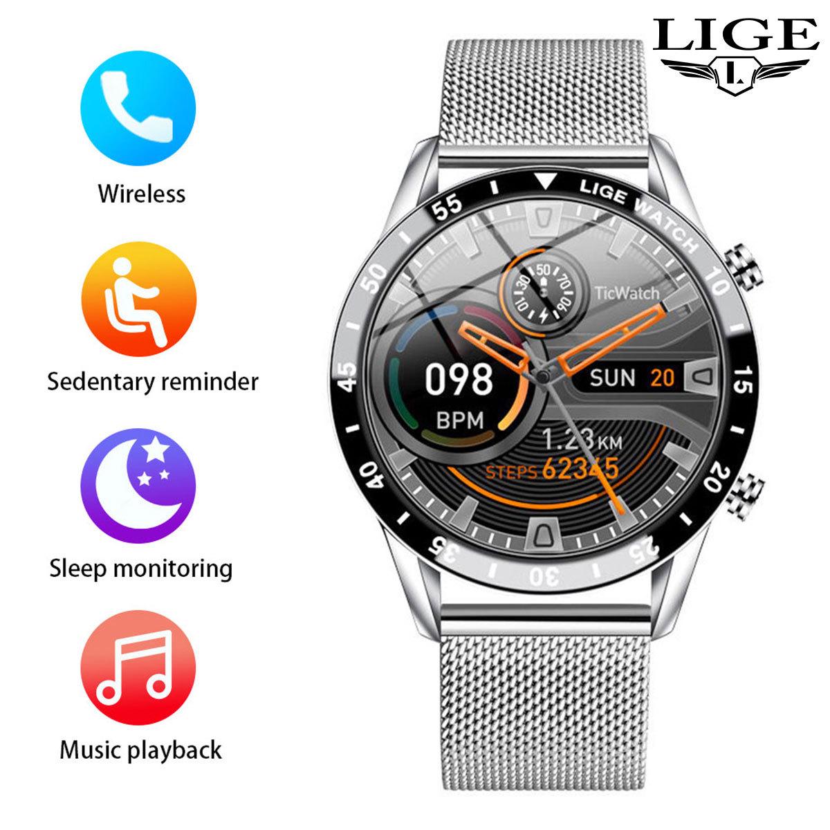

Waterproof Bluetooth Smart Bracelet: Heart Rate, Blood Pressure & Oxygen Monitor, Remote Photo, Business Calls