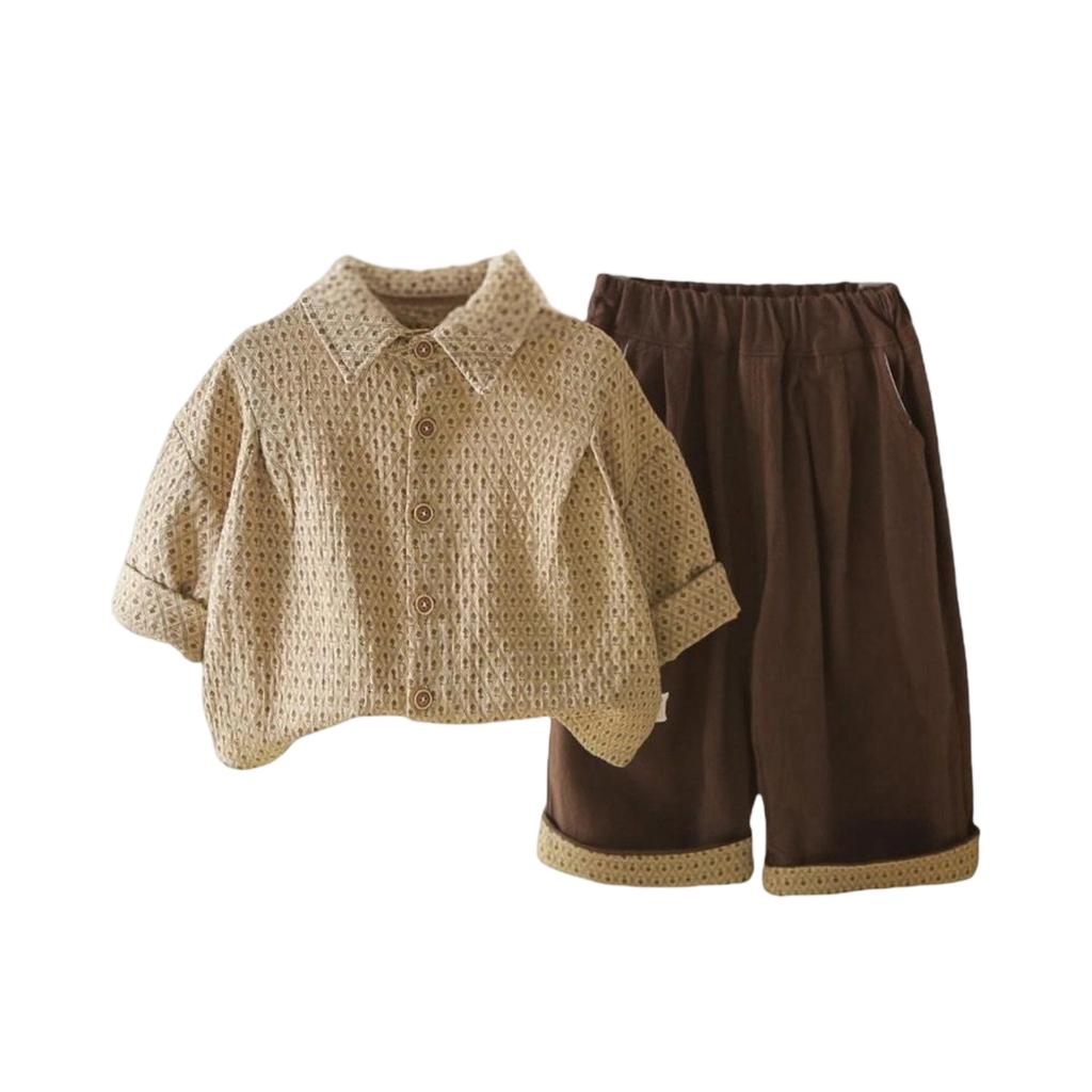 Kids Casual Long-Sleeve Set, Comfortable Daily Wear Outfits