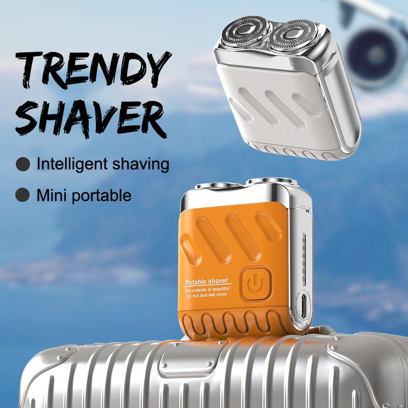 Mini Electric Shaver Dual Head Waterproof Type-C Rechargeable Shaver Travel Rotary Razor Men'S Portable Hair Beard Trimmer Tool