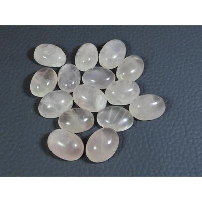 10x14MM Natürlicher Rosenquarz Ovaler Cabochon Lose Edelstein 15 Stück Los 100 Karat. A-345