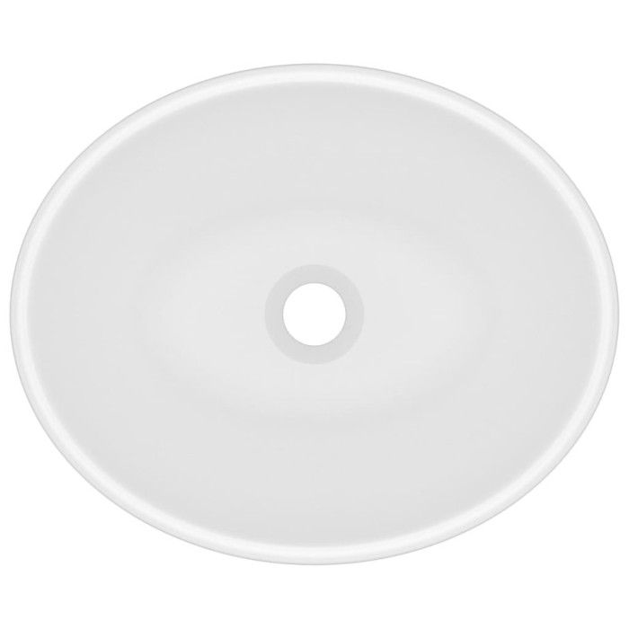 VidaXL Lavabo Ovale de Luxe Vasque à Poser de Toilette Lave-mains de Salle de Bain Salle Cosmétique Maison Intérieur Blanc 146921