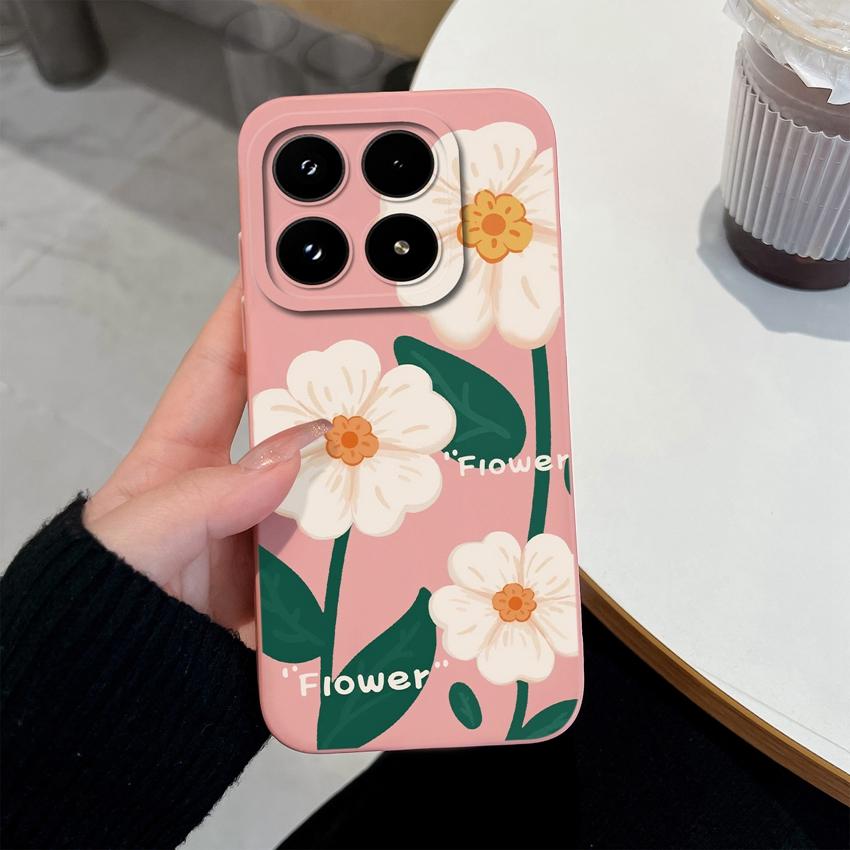 For Xiaomi 17 14 14T 15 15T Pro Poco C71 C75 M7 M8 F7 F8 Phone Case Cute Flower Avocado Pattern Shockproof Silicone Back Cover Shell For Xiaomi Casing