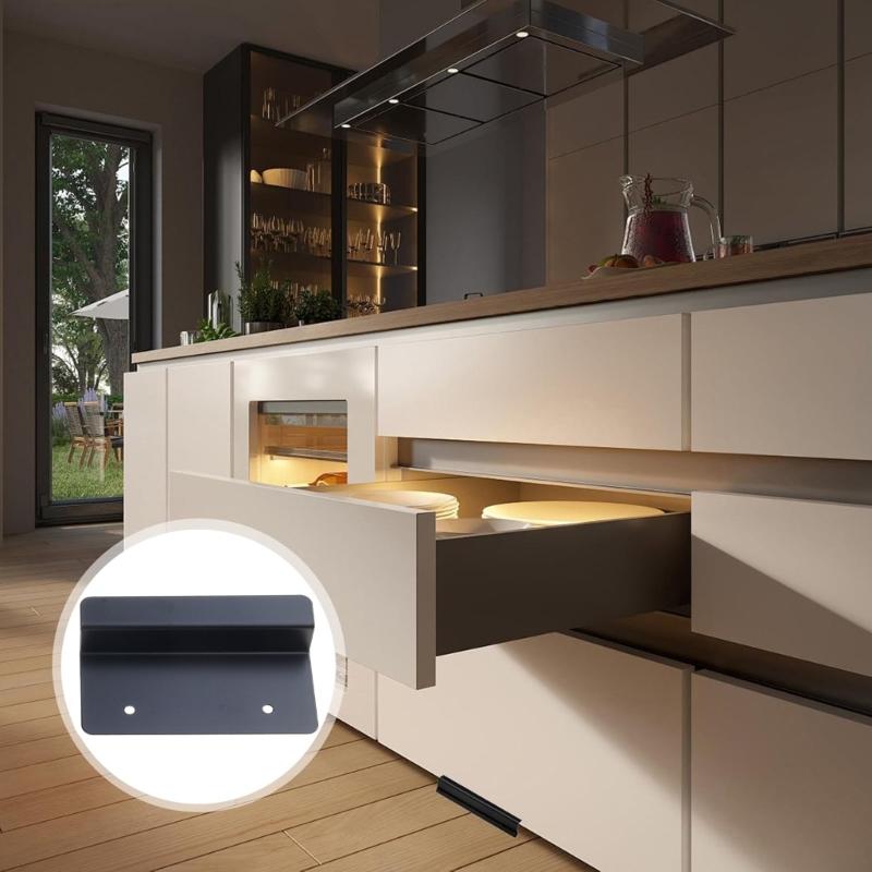 Practical Pedal Activated Rubbish Drawer Handle Free Opener Antislip Foot Pull Metal Texture for Cabinets and Doors