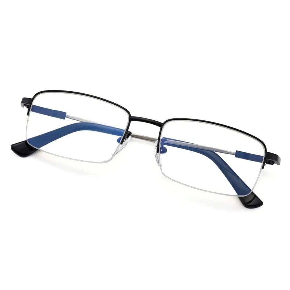 Square Eyeglasses Anti-Blue Light Reading Glasses Men Women Metal Optical Spectacle Eyeglass Progressive Near Far Glasses +1 ~+4