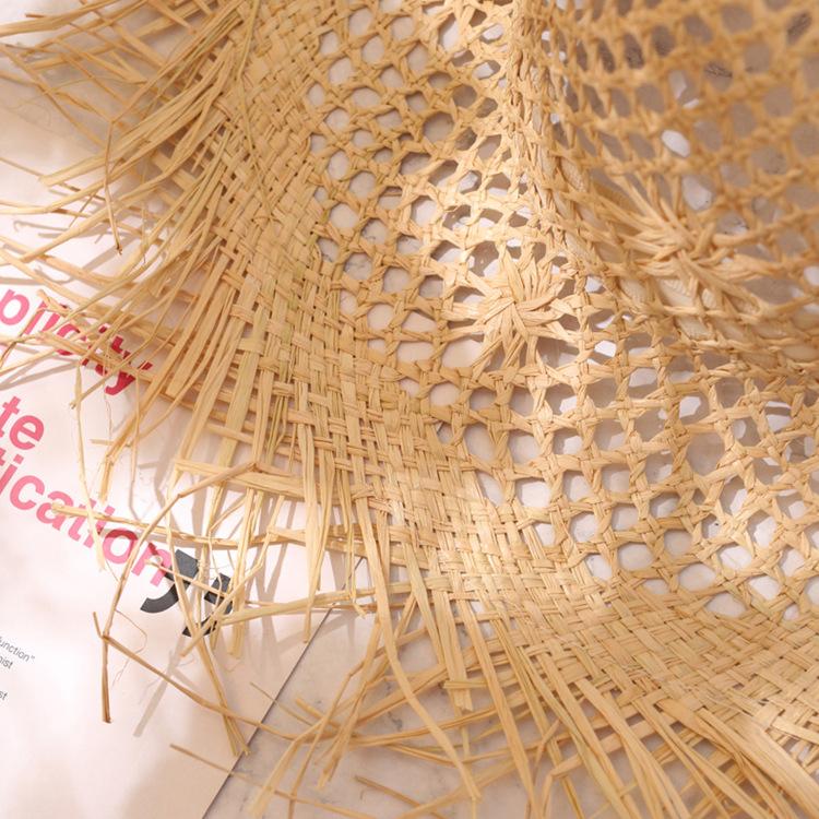 Summer Straw Hat Hollowed Out Women's New Beach Hat Photo Sun Hat Women's Large Eave Casual Solid Color Fringed Lafite Straw Hat