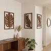 3Pcs Farmhouse Wooden Tropical Leaves Wall Sign Rustic Plant Wall Ornament  Entryway
