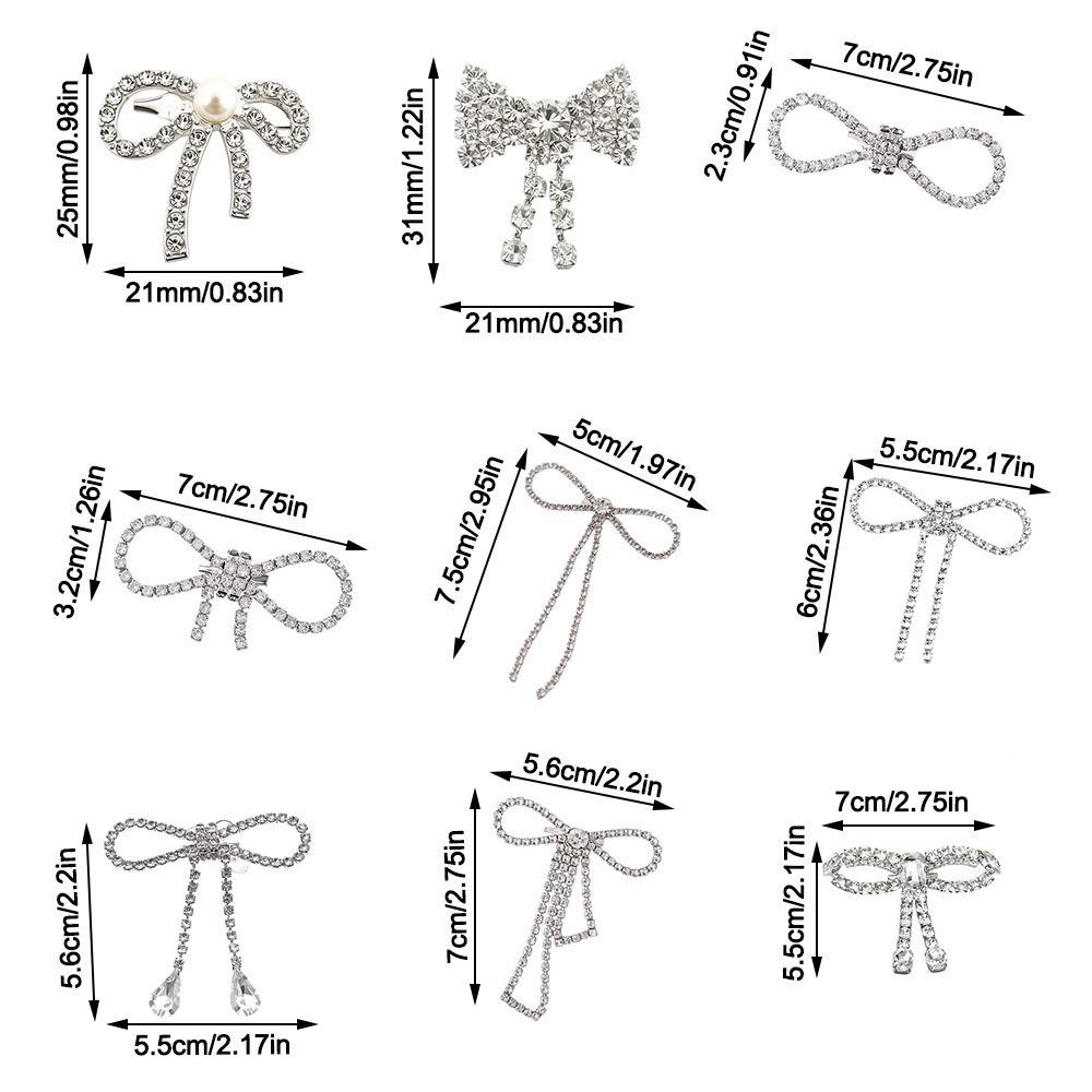 Fashion Elegant Bowknot Brooches Rhinestone Sparkling Brooches Pin Fastener Jewelry Cardigan Clip Waist Accessorizing