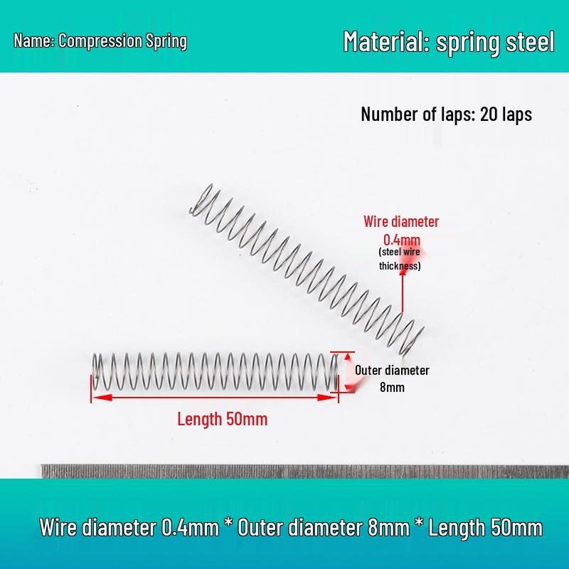 Small Mechanical Compression Spring: 0.4mm Wire, 2-8mm Outer Diameter