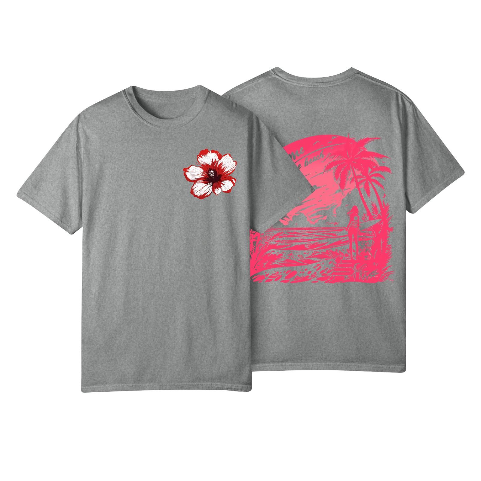 

Женская модная повседневная плиссированная футболка с коротким рукавом с принтом XL