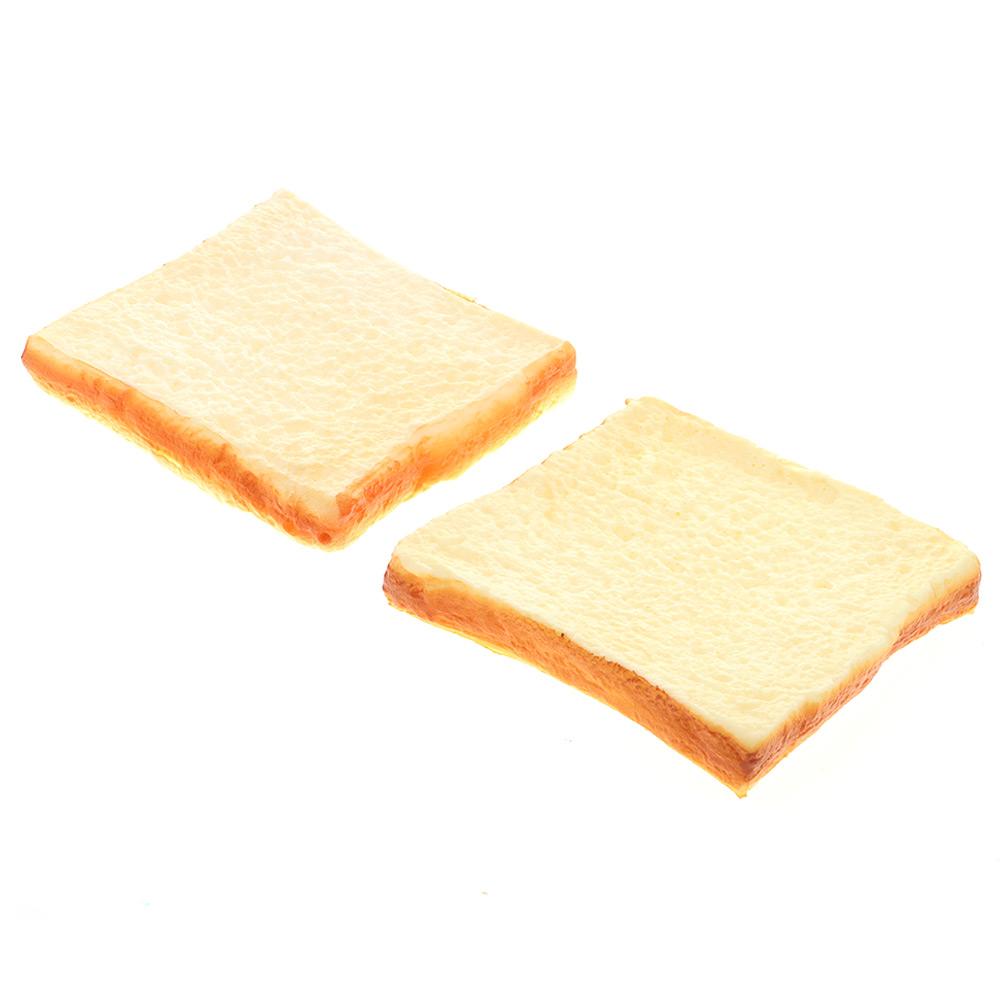 Faux Food Props PU Artificial Simulation Bread 11.5*11.5*2cm Fake Toast Slice Artificial Toast For Photography Props