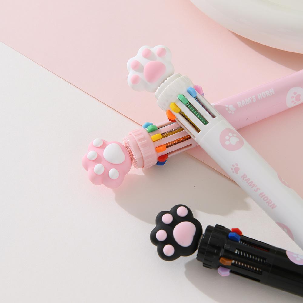 Chenxi Cartoon Cat Paw Multi-Color Ballpoint Pen for Students