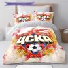 CSKA Moscow Logo Pattern Bedding Set Quilt Cover Pillowcase Home Decor Gift (1 * Duvet Cover + 2 * Pillowcase, Without Core)