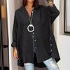 2026 European & American Women's Summer Cotton Linen Loose-Fit Nine-Sleeve Shirt