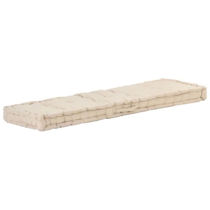 VidaXL Coussins de plancher de palette 2 pcs Coton Beige