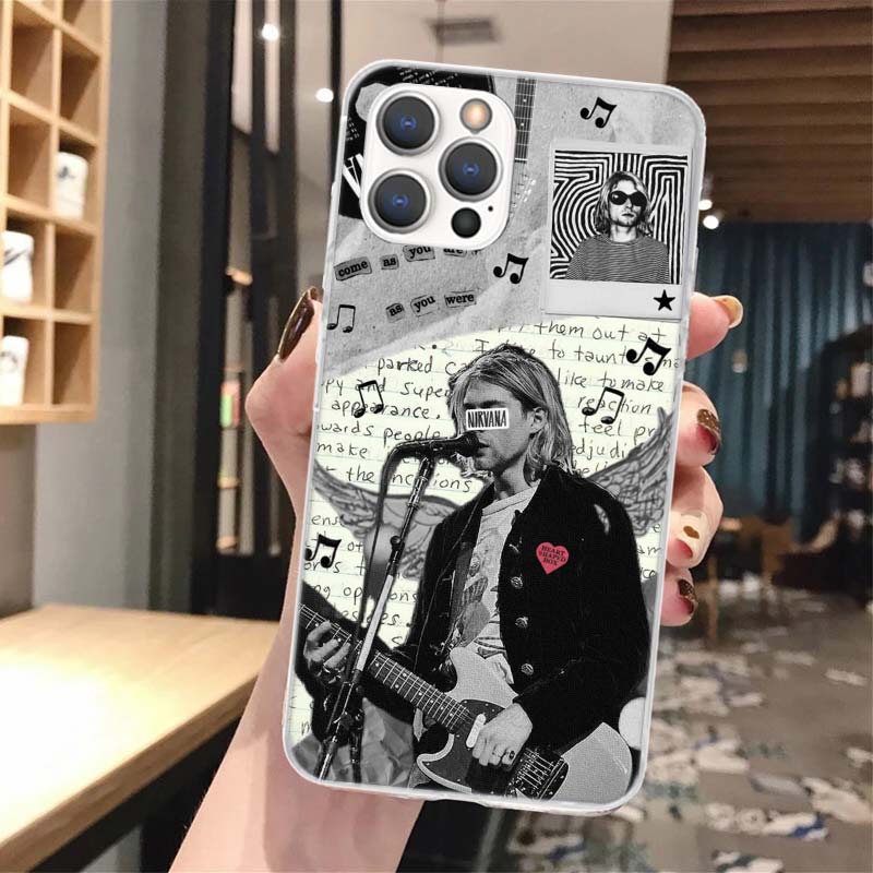 

Retro Singer Kurt Cobain Soft Phone Case For iPhone 17 Air 16 16E 15 14 Plus 13 Mini 12 11 Pro Max X XR XS 7 8 + SE 2020 Pattern iPhone 7(8)SE
