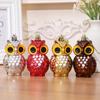 4PCS/Box Electroplated Owl Christmas Tree Ornament Plastic New Year Christmas Gifts Boxes Pendant Pendant DIY Crafts Painted