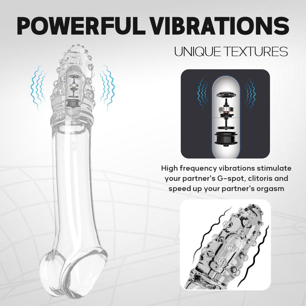 Reusable Condom Penis Extension Sleeve Delay Ejaculation Cock Cover Penis Extender Vibrator Sex Toys For Men Adults Products