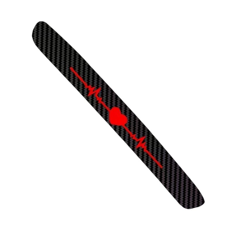 

Automotive Carbon Fiber Style Heartbeat Sticker Measuring 29cm Strong PET Heartbeat Pattern Sticker for Tail Lights