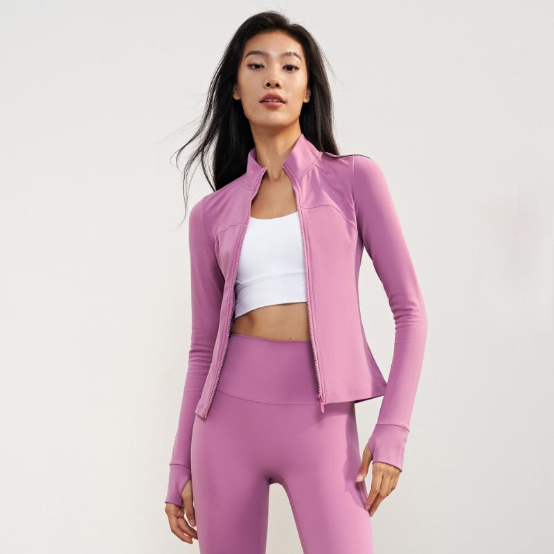 New Autumn and Winter Warm Yoga Clothes for Women Outdoor Temperament Waist Running Fitness Jacket Plus Velvet Thick Sports Tops