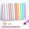 Ästhetisches Highlighter-Set 20 Farben, Keilspitze Kein Durchbluten Verschiedene Farbmarker für Schüler Journal Tagebuch Planer