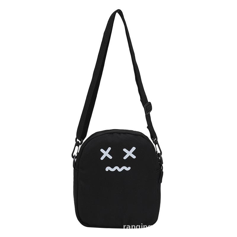 2025 Winter neue kleine quadratische Nylon-Tasche, lustige und süße Mini-Tasche mit Cartoon-Motiv, Handytasche für männliche und weibliche College-Studenten