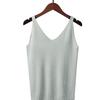 Women's Summer Halter Sexy V-neck Slim Bright Silk Knit Vest Wearing Sleeveless T-shirt Base Top Trend