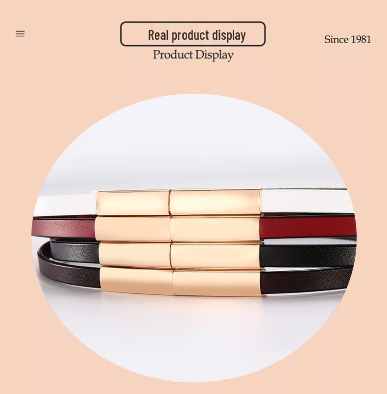 Women's Stylish Thin Leather Belt for Skirts, Dresses, and Coats