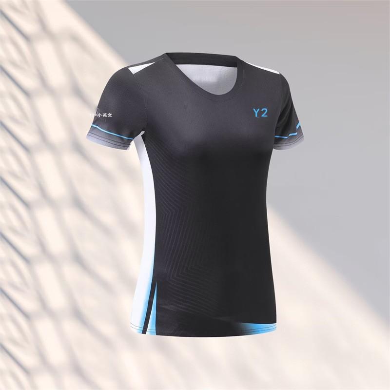 Unisex Badminton Shirt Short Sleeve Quick Dry Sport T-Shirt Men Women Kids Training Competition