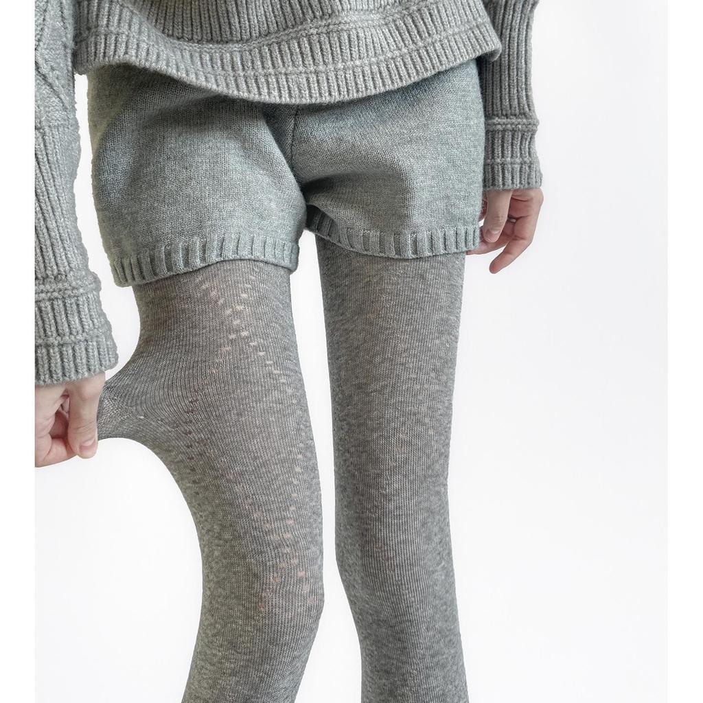 Women's Slimming Retro Diamond Jacquard Cotton Tights - Korean Style Hollow Out for Autumn/Winter