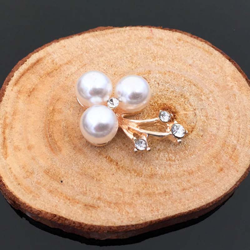 Engood 50Pcs Pearl Flower Rhinestone Buttons Sewing Trim & Embellishments Craft Buckles for Wedding Decor DIY Hair Accessories