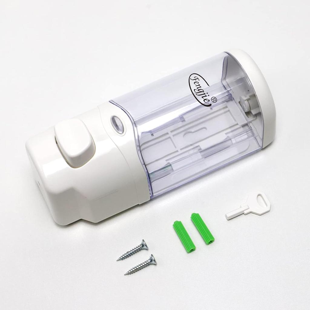 Soap Dispenser Wall Mount, 300ml/10oz Hand Liquid Shampoo Shower Gel Dispenser Manual Household Shampoo Conditioner Body Wash Dispenser for Bathroom