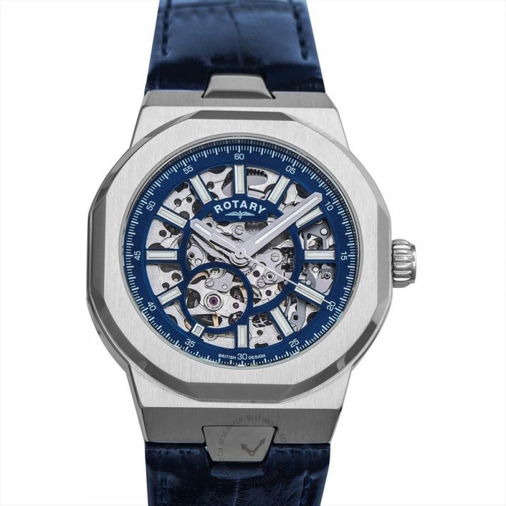 

Поворотные автоматические мужские часы из нержавеющей стали с синим циферблатом