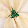 6Pcs Christmas Napkin Rings Xmas Tree Ornaments Home Kitchen Dinner Table Decor New Year Party Supplies