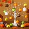 15Pcs Mini Pumpkin Balls Hanging Thanksgiving Pumpkin Ball Halloween Christmas Tree Decoration Farmhouse Home Party Decor Gift
