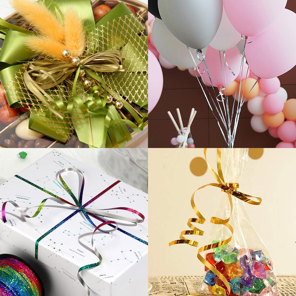 100yards Balloon Ribbons Colorful Plastic Laser Ribbons For Wedding Birthday Party Christmas DIY Crafts Gift Wrapping Decoration