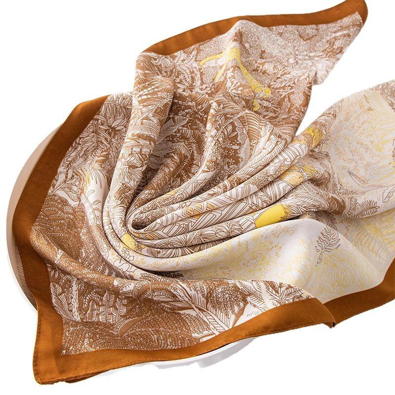 90cm Large Square Scarf Silk With High-end Feel Imitation Women's Summer Thin Versatile Sun Protection Shawl Women