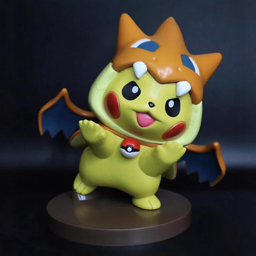 Pokemon Anime Figure Cute Pikachu Cos Charizard Action Figure Model Scene Doll Collection Toys Decoration Gift