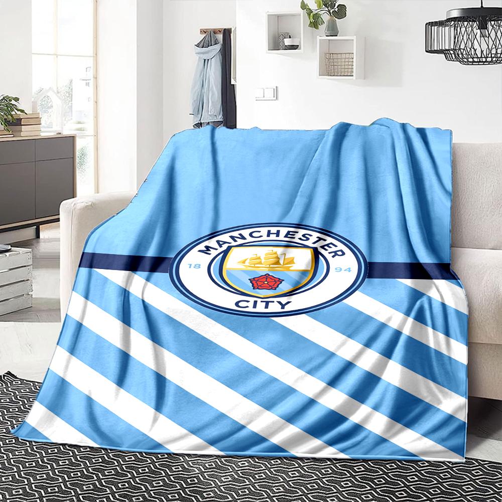 Manchester Crest Blankets Flannel Printed Breathable Warm Throw Blanket for Home Office Bedspreads 0708a10