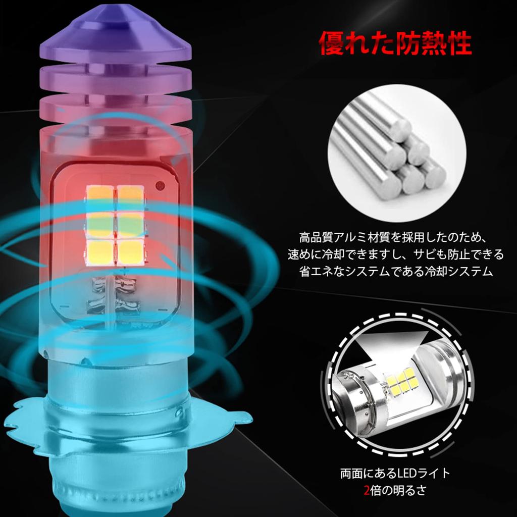 Ammtoo P15D-25-3 PH8 LED Headlight, For Motorcycles, LED Bulb, Hi/Lo Switching, 9V-30V, Both DC