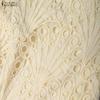 ZANZEA Women Casual V-Neck 3/4 Sleeve Patchwork Lace Dress